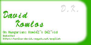 david komlos business card